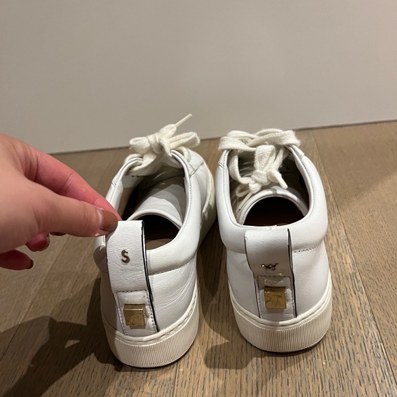 Stuart Weitzman White Lace-Up Sneakers - Picture 10 of 13